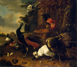 Birds In A Park — Melchior De Hondecoetter, Baroque