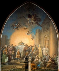 Translation of the body of St. Eugene, by Bayeu, Cloister of the Cathedral of Toledo