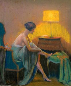 A Young Woman Undressing In An Interior — Delphin Enjolras