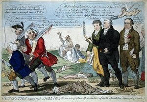 Jenner and his two colleagues seeing off three anti-vaccinat