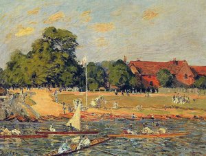 Regatta At Hampton Court — Alfred Sisley, Impressionist Landscape Painting