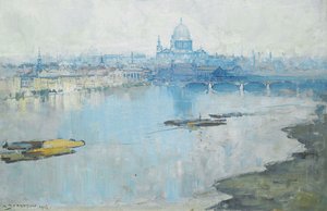 St. Paul`s And The River, (1918) — Arthur Streeton