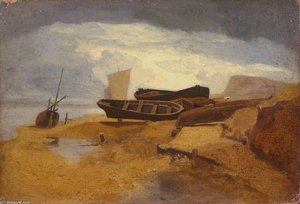 Seashore With Boats — John Sell Cotman