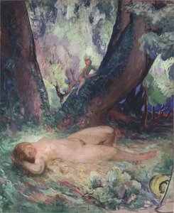 Nude In A Garden With A Satyr — Henri Lebasque