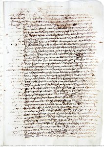 Letter Of Agreement Among Miguel De Cervantes Saavedra And Rodrigo Osorio To Compose Six Comedies. — Luis De Porras, Public Notary In Seville.