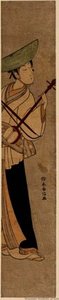 Traveling Musician Playing Kokyu — Suzuki Harunobu