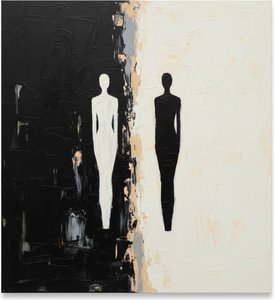 Monolithic Shadows In Eternal Contrast: A Singular Study Of Light And Void — Laurent Fabre, Neo-abstract Art (modern Abstract Compositions)