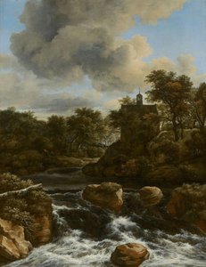 Chapel By A Waterfall — Jacob Van Ruisdael