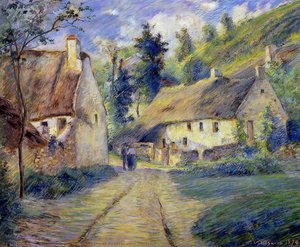 Cottages At Auvers, Near Pontoise — Camille Pissarro