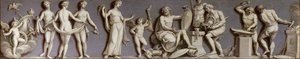 Panel From The Robert Adam Library At Audley End Representing Fire — Giovanni Battista Cipriani