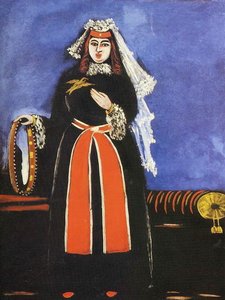 A Georgian Woman With Tamboreen — Niko Pirosmani