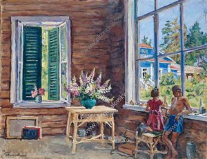 Children In The Studio — Pyotr Konchalovsky