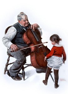 Chello Oldman Littlegirl — Norman Rockwell