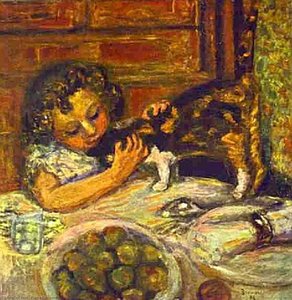 Little Girl With A Cat — Pierre Bonnard, Post-impressionist Style