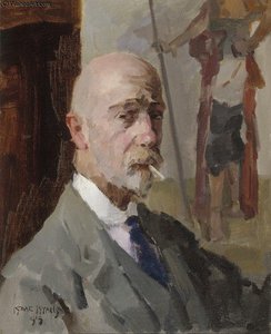Self-portrait With A Painting Of The Javanese Prince Jodjana — Isaac Lazarus Israels