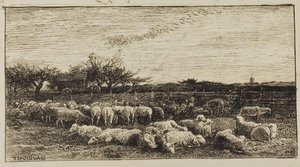 The Large Sheepfold — Charles-françois Daubigny