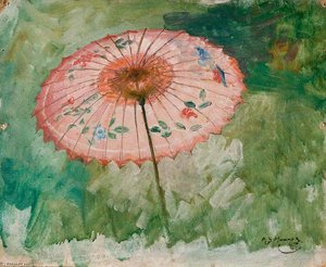 Study Of A Parasol, Possibly For 'the White Canoe' — Sir Alfred James Munnings