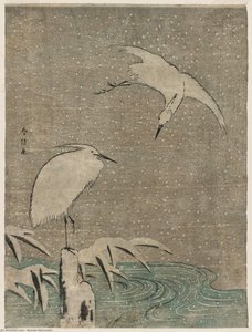 Herons In Snow — Suzuki Harunobu