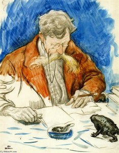 Verhaeren Reading His Own Work — Theo Van Rysselberghe