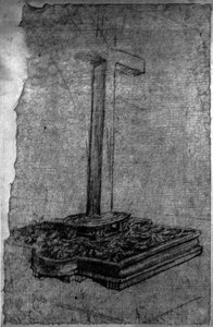 Cross On A Decorated Base. Study For King Monument — John La Farge