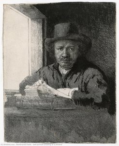 Self-portrait Drawing At A Window — Rembrandt Peale
