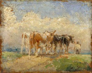 Landscape With Cattle — Victor Pasmore