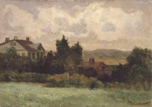 Untitled (houses And Trees) — Edward Mitchell Bannister