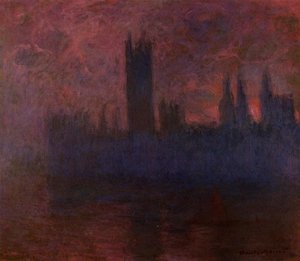 Palacio De Westminster, Sinfonía En Rosa — Claude Monet, Impressionism