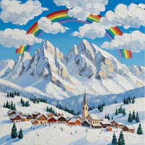 Spektrale Gelassenheit Über Den Gefrorenen Gipfeln: Ein Einzigartiges Impasto-meisterwerk — David Moreau, Zeitgenössische Abstraktion