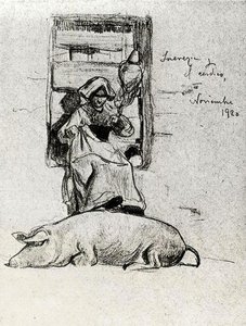 Women Sewing And Spinning In Anticoli 2 — Mariano Barbasan