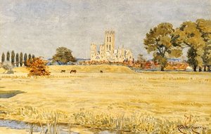 Canterbury Cathedral From The Meadows — Walter Crane