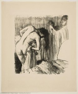 Leaving The Bath Iii — Edgar Degas, Impressionist Realism