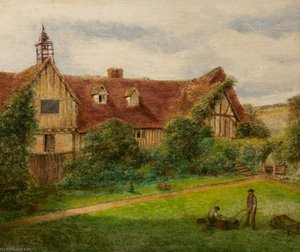 The Cottages, Ightham Mote — James Nasmyth, Pastoral Painting