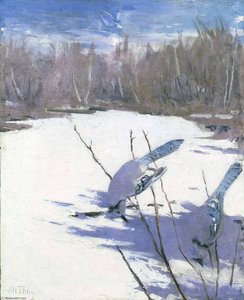 Blue Jays In Winter, Study For Book Concealing Coloration In The Animal Kingdom — Abbott Handerson Thayer