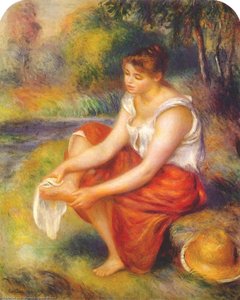Girl Wiping Her Feet — Pierre-auguste Renoir, Impressionism