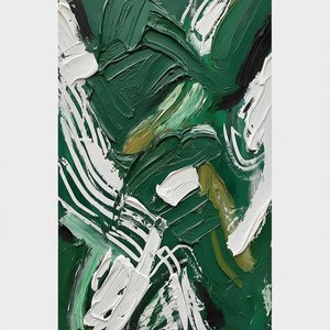 Emergent Shadows In Forest Verdure: A Monumental Study Of Gestural Motion — Christian Noiret, Contemporary Abstract Painting
