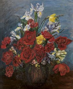 Still Life With Roses, Daffodils And Iris — David Davidovich Burliuk