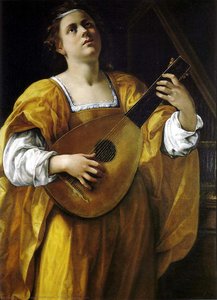 St Cecilia Playing A Lute — Artemisia Gentileschi, Baroque