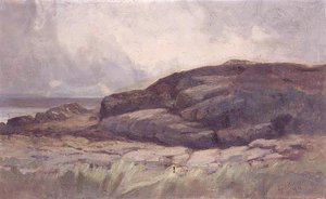 Untitled (landscape With Rocks), (painting) — Edward Mitchell Bannister