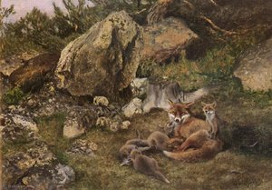 A Family Of Foxes — Bruno Liljefors