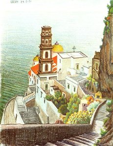 Vista De Atrani — Maurits Cornelis Escher
