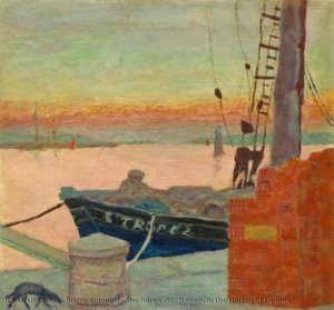 The Barge 'st. Tropez' In The Harbor Of Cannes — Pierre Bonnard