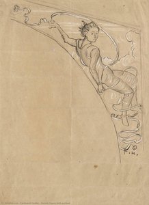 Weibliche Figur Mit Girlande — Ferdinand Hodler