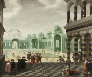 A Dutch Garden Scene — Dirck Van Delen