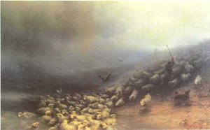 Flock Of Sheep At Gale — Ivan Konstantinovich Aivazovsky