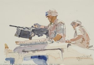 Inspecting The .50 Cal, Bardera — Colonel Peter Michael Gish Usmcr