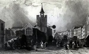 High St. With The Church Of St. Nicholas — William Henry Bartlett