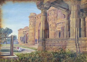 Mezquitas De La Reina, Ahmedebad — Marianne North, Ilustración Botánica Victoriana