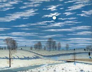 Winter Scene in Moonlight