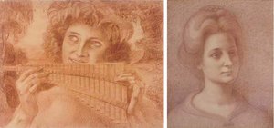 A Bacchanale Playing The Pan Pipes; And Portrait Of A Lady — Armand Point